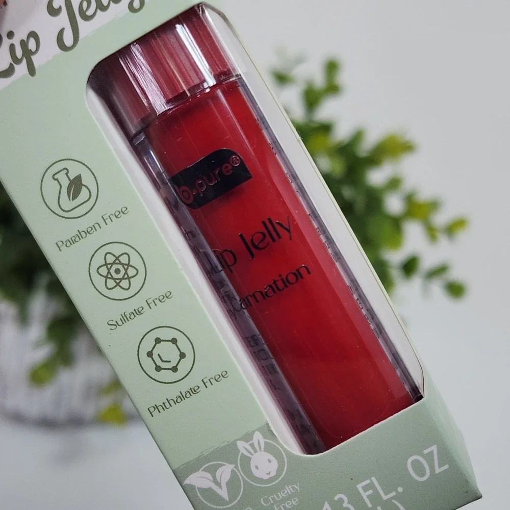 B-Pure Clean Beauty Lip Jelly, Vegan Cruelty Free Lip Gloss - Carnation